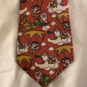Santa parachuting tie